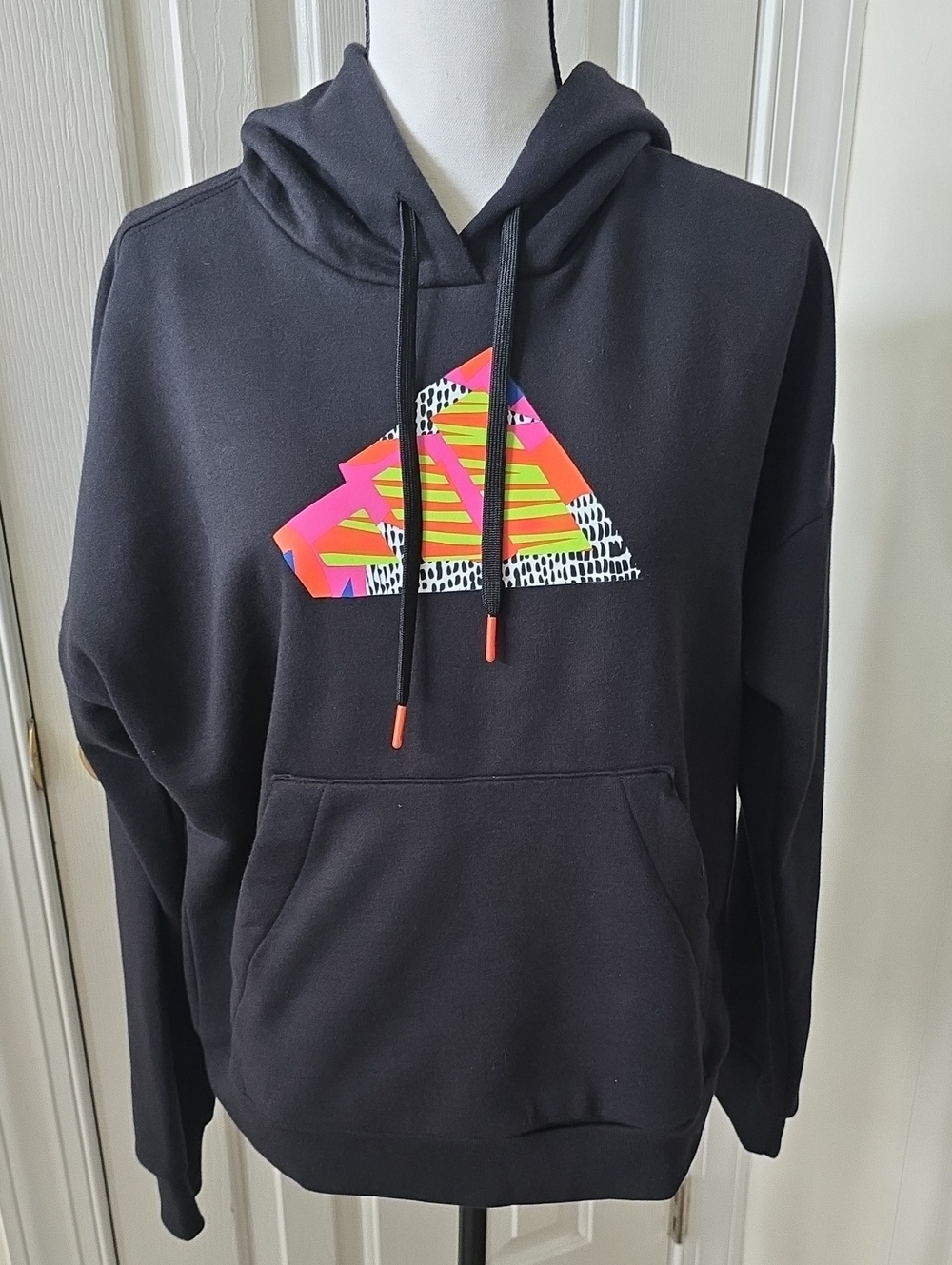 ADIDAS SIGNATURE BRAND WOMEN'S PLUS BLACK PULLOVER HOODIE SWEATSHIRT SIZE 2X